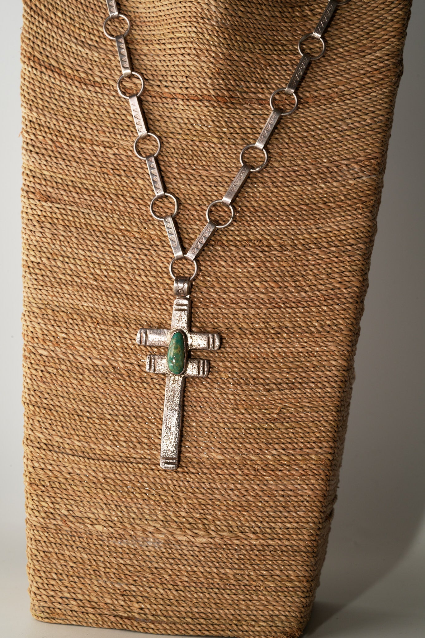 Orland Crespin Sterling silver chain, bracelet with Cross