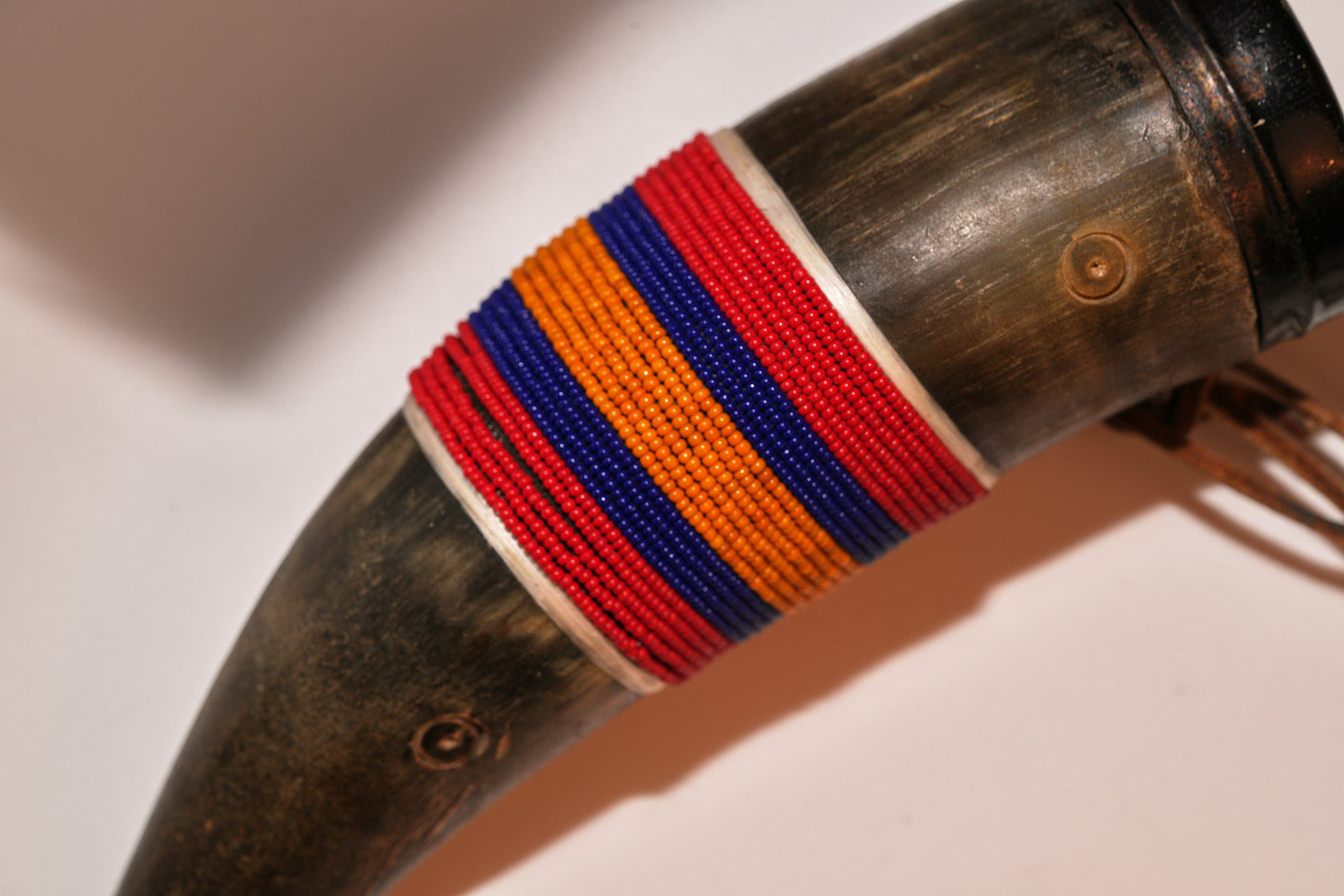 Beaded horn by Les Berryhill