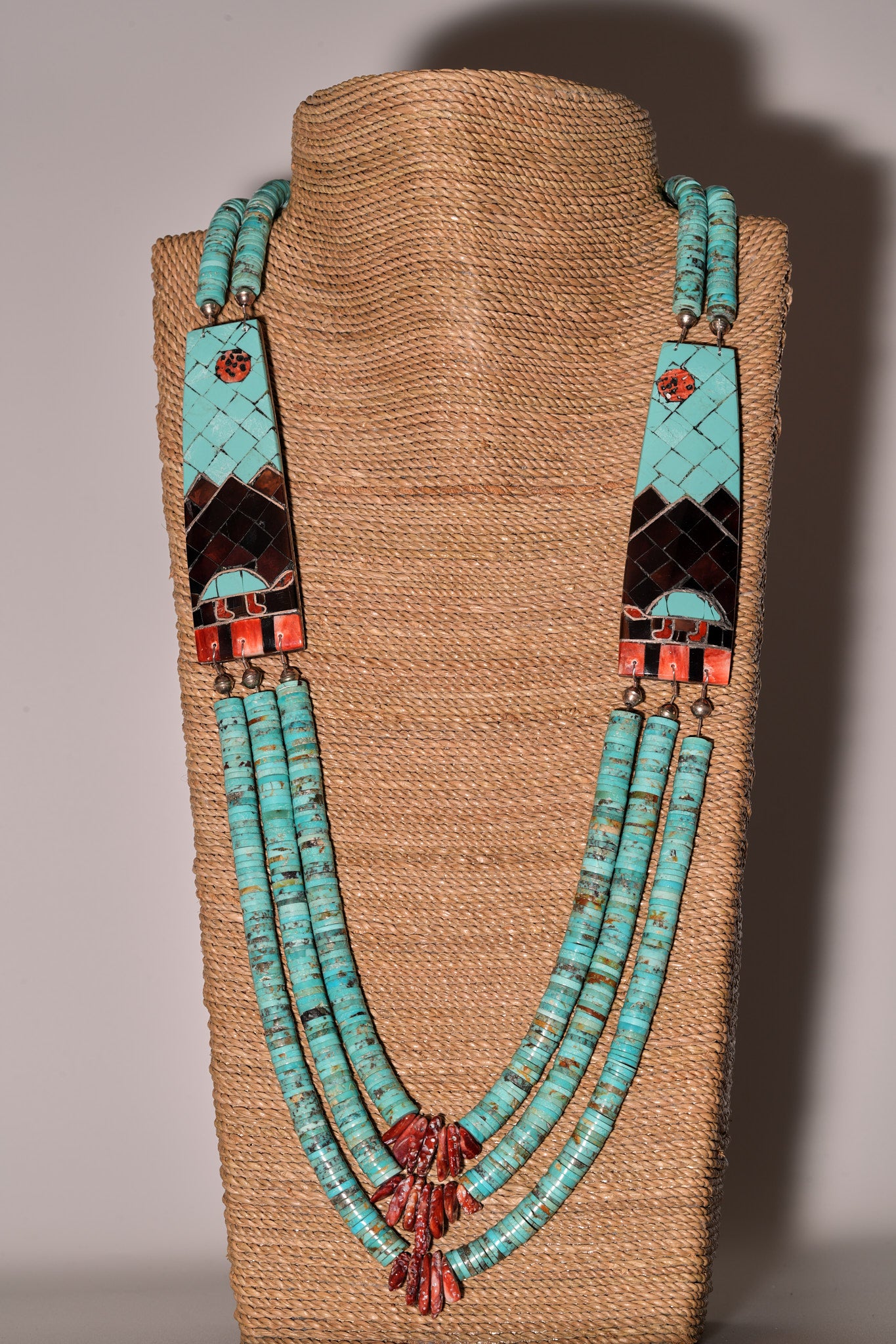 Heishe 3 strand necklace with turtles